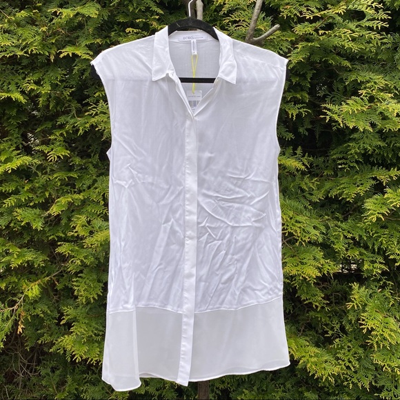NWT BCBGeneration White Flowy 2 Layer Tank Top XS Originally $68 Basics - Picture 1 of 6